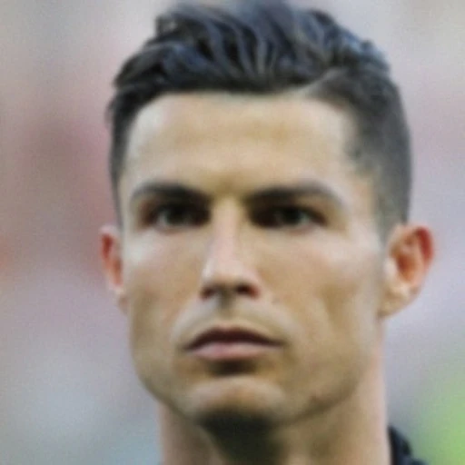 A blurred reference photo of the same person.