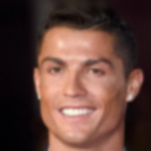 A dark, blurred reference photo of the same person.
