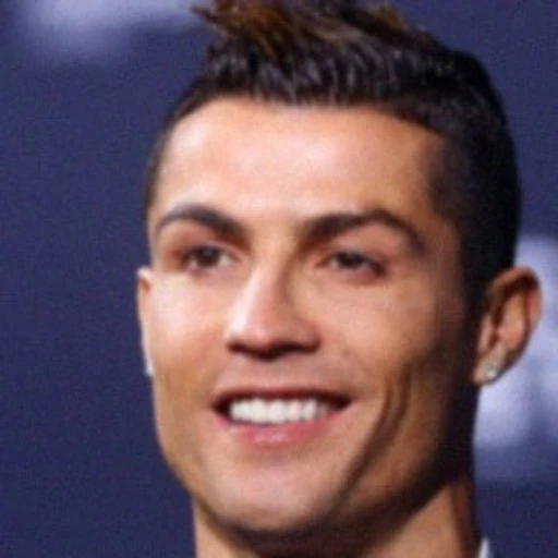 A soft, low-resolution reference photo of the same person.